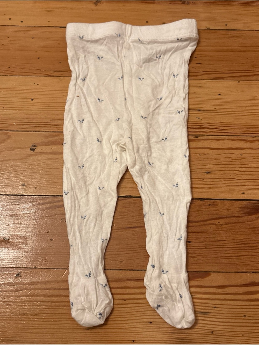 Solly Baby Girl Sz Newborn White Blue Footie Pants. Soft, Cute